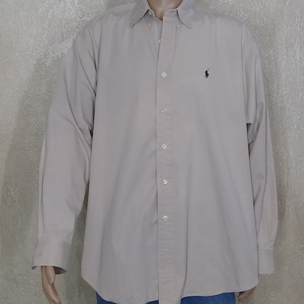 Ralph Lauren Blake Gold Dot Mens Shirt Size Large